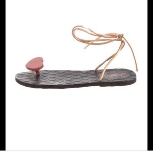 Saint Laurent rubber Biarritz heart sandals